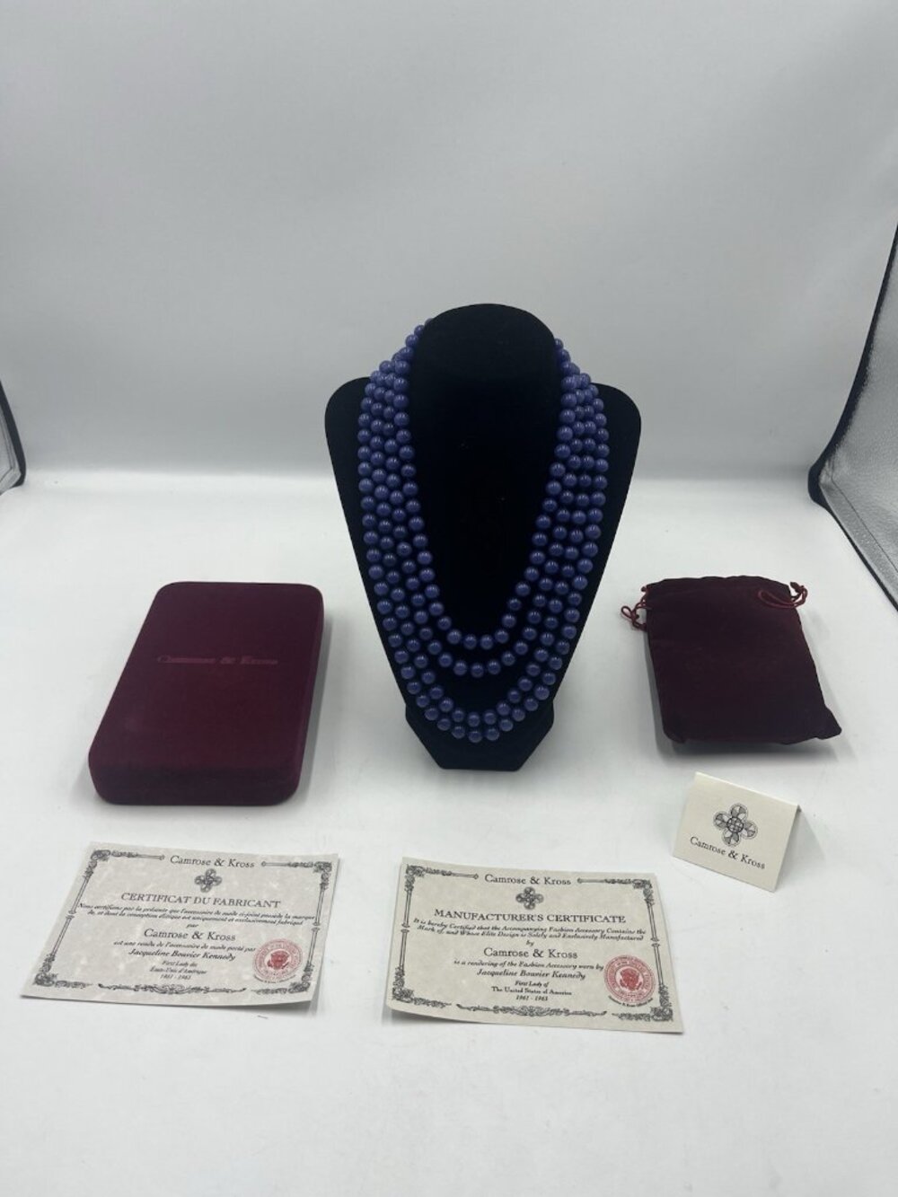 Camrose & Kross Jackie Kennedy JBK Blue Sodalite 4 Strand Necklace